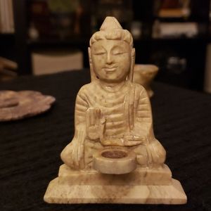Hand-Carved Soapstone Buddha Incense Burner